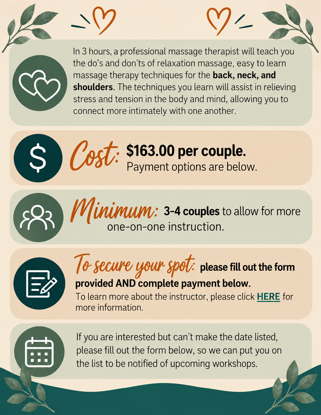 Massage Workshops in Edmonton